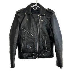 Usa Bikers Dream Apparel Black Leather Jacket Size S